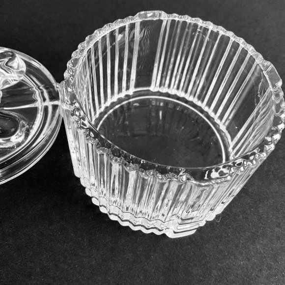 CRYSTAL LIDDED Jewelry or Trinket Round Bow Box EUC - Picture 5 of 6